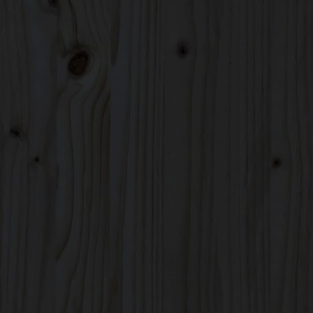vidaXL Naktinė spintelė, juoda, 40x34x40cm, pušies medienos masyvas kaina ir informacija | Spintelės prie lovos | pigu.lt