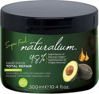 Plaukų kaukė Naturalium Super Food Avocado Total Repair, 300 ml цена и информация | Priemonės plaukų stiprinimui | pigu.lt