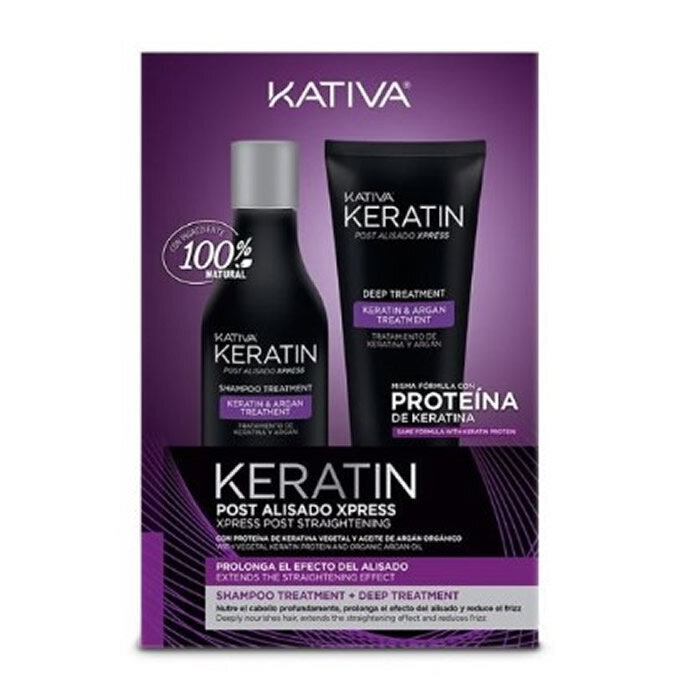 Rinkinys pažeistiems plaukams Kativa Keratin, 2 vnt. kaina ir informacija | Priemonės plaukų stiprinimui | pigu.lt