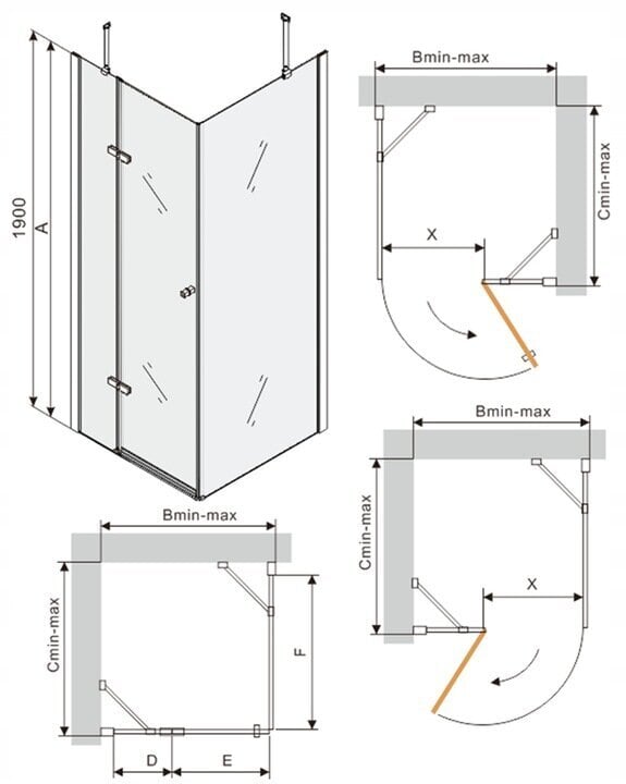 Dušo kabina Mexen Roma su padėklu ir sifonu, Gold+Black/Gold, 80x80,100 cm цена и информация | Dušo kabinos | pigu.lt