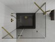 Dušo kabina Mexen Roma su padėklu ir sifonu, Gold+Black/Gold, 90x90,100 cm kaina ir informacija | Dušo kabinos | pigu.lt