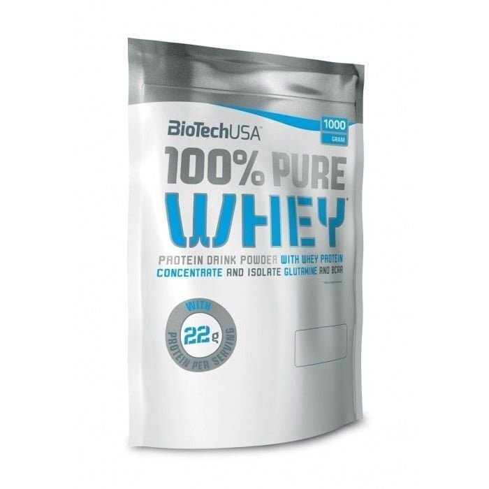 Baltymai Biotech 100% Pure Whey 1000 g., bananų skonio kaina ir informacija | Baltymai | pigu.lt