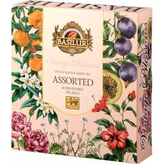 Basilur žalioji ir juodoji arbata pakeliais Vintage Blossoms Assorted 40 pak. kaina ir informacija | Arbata | pigu.lt