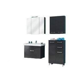 Комплект мебели для ванной с раковиной 311, антрацит с глянцем, LED цена и информация | Комплекты в ванную | pigu.lt