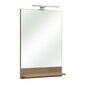 Vonios veidrodis su lentyna 09 ąžuolas kaina ir informacija | Vonios veidrodžiai | pigu.lt