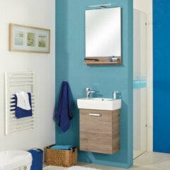 Зеркало для ванной с полкой 09 дуб цена и информация | Зеркала в ванную | pigu.lt