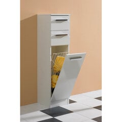 Шкаф в ванную с корзиной для белья 335 белый цена и информация | Шкафчики для ванной | pigu.lt
