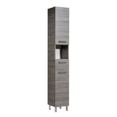 Высокий шкаф в ванную 912 темно-серый цена и информация | Шкафчики для ванной | pigu.lt