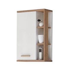 Верхний шкаф в ванную 923 белый/дуб цена и информация | Шкафчики для ванной | pigu.lt