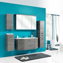 Зеркальный шкаф с LED-светильником 84-III серый цена и информация | Шкафчики для ванной | pigu.lt