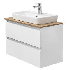 Шкаф под раковину и раковина 360, белый глянцевый цена и информация | Шкафчики для ванной | pigu.lt