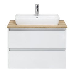 Шкаф под раковину и раковина 360, белый глянцевый цена и информация | Шкафчики для ванной | pigu.lt