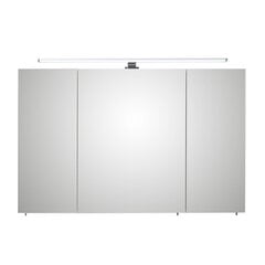 Зеркальный шкаф с LED-светильником 86 белый глянцевый цена и информация | Шкафчики для ванной | pigu.lt