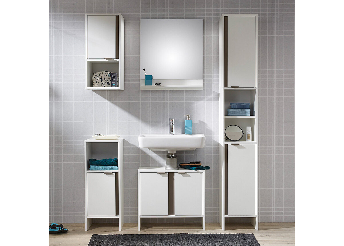 Vonios veidrodis su lentyna 09 baltas perlamutras kaina ir informacija | Vonios veidrodžiai | pigu.lt