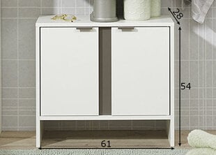 Шкаф под раковину 337 жемчужно-белый/ детали серые цена и информация | Шкафчики для ванной | pigu.lt