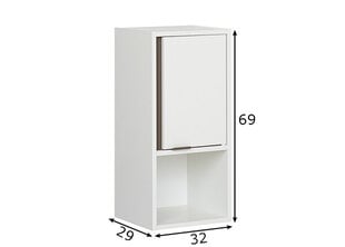 Верхний шкаф в ванную 337 жемчужно-белый/ детали серые цена и информация | Шкафчики для ванной | pigu.lt