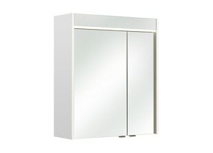 Зеркальный шкаф с LED-светильником 23-II белый цена и информация | Шкафчики для ванной | pigu.lt