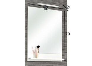 Зеркало для ванной с полкой 09 белый цена и информация | Зеркала в ванную | pigu.lt