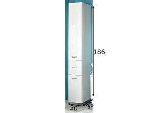 Высокий шкаф в ванную 359 белый цена и информация | Шкафчики для ванной | pigu.lt