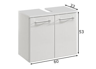 Шкаф под раковину 376, белый глянцевый цена и информация | Шкафчики для ванной | pigu.lt