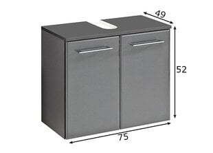 Шкаф под раковину 378, антрацит цена и информация | Шкафчики для ванной | pigu.lt