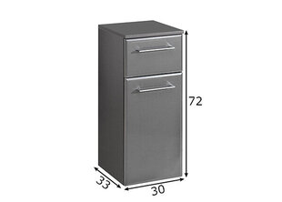 Нижний шкаф в ванную 378, антрацит цена и информация | Шкафчики для ванной | pigu.lt