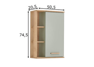 Верхний шкаф в ванную 963 шалфейно-зеленый / дуб цена и информация | Шкафчики для ванной | pigu.lt