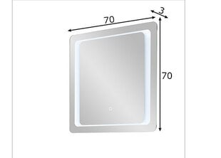 Зеркало с LED-светильником 21 цена и информация | Шкафчики для ванной | pigu.lt