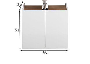 Шкаф под раковину 947, белый / дуб цена и информация | Шкафчики для ванной | pigu.lt