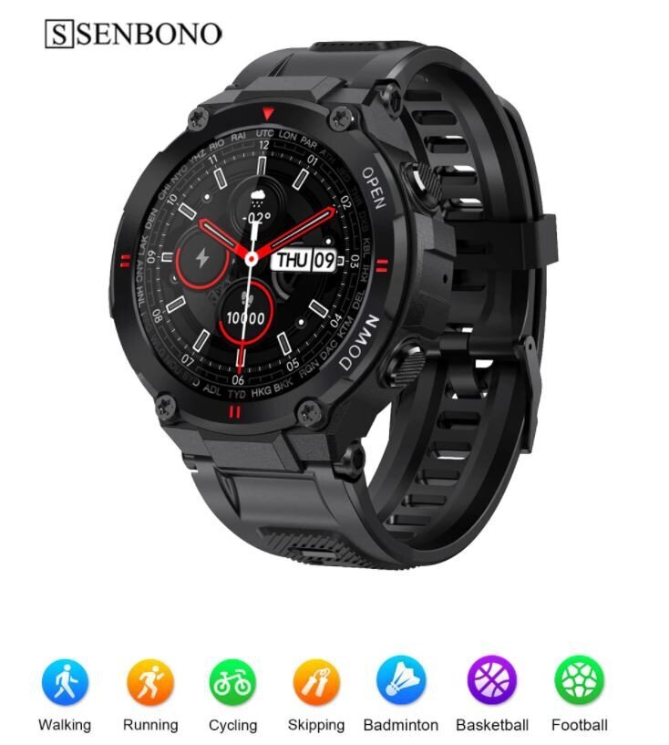 Senbono Max6 Black kaina ir informacija | Išmanieji laikrodžiai (smartwatch) | pigu.lt