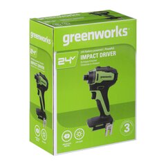 Ударный гайковерт Greenworks GD24D200 - 3803307, 24 В цена и информация | Шуруповерты, дрели | pigu.lt