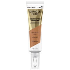 Жидкая основа для макияжа Max Factor Miracle Pure SPF 30 85-Caramel (30 мл) цена и информация | Пудры, базы под макияж | pigu.lt
