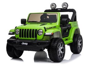Vaikiškas vienvietis elektromobilis Jeep Wrangler Rubicon, žalias kaina ir informacija | Elektromobiliai vaikams | pigu.lt