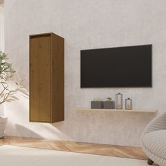 vidaXL Sieninė spintelė, medaus ruda, 30x30x100cm, pušies masyvas kaina ir informacija | Lentynos | pigu.lt