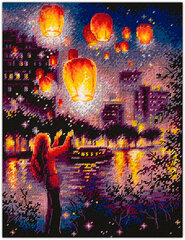 Siuvinėjimo rinkinys Magic Needle "Sky Lanterns" 550-761 kaina ir informacija | Siuvinėjimo priemonės | pigu.lt