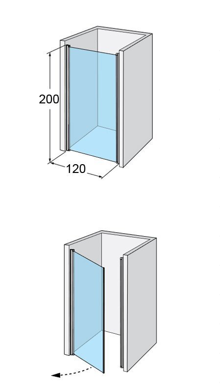 Dušo durys Ifö Space SPNF 1200 sidabrinės, 120x200cm kaina ir informacija | Dušo durys ir sienelės | pigu.lt