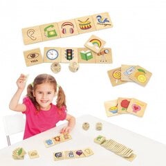 Деревянный пазл-сортер с кубиком "Чувства человека" Viga цена и информация | Развивающие игрушки | pigu.lt