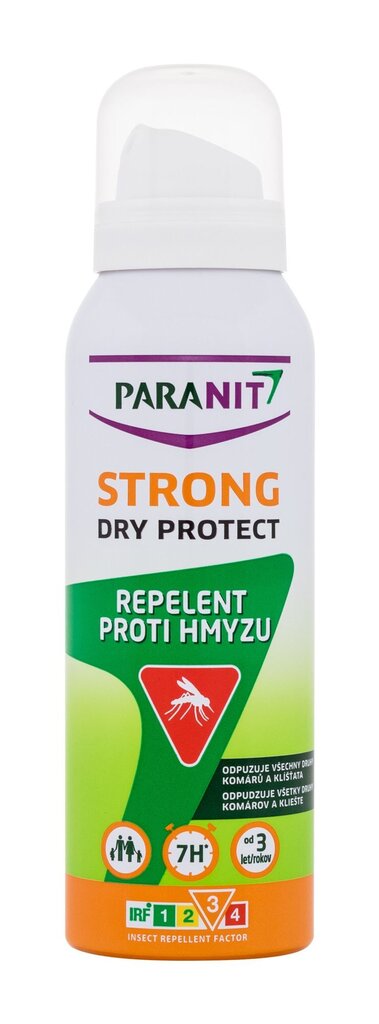 Apsauginis purškalas nuo uodų Paranit Strong Dry Protect, 125 ml kaina ir informacija | Apsauga nuo uodų, erkių | pigu.lt