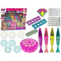 Набор для рисования ногтей для детей Lean Toys (лаки, ручки, цветные наклейки) цена и информация | Игрушки для девочек | pigu.lt