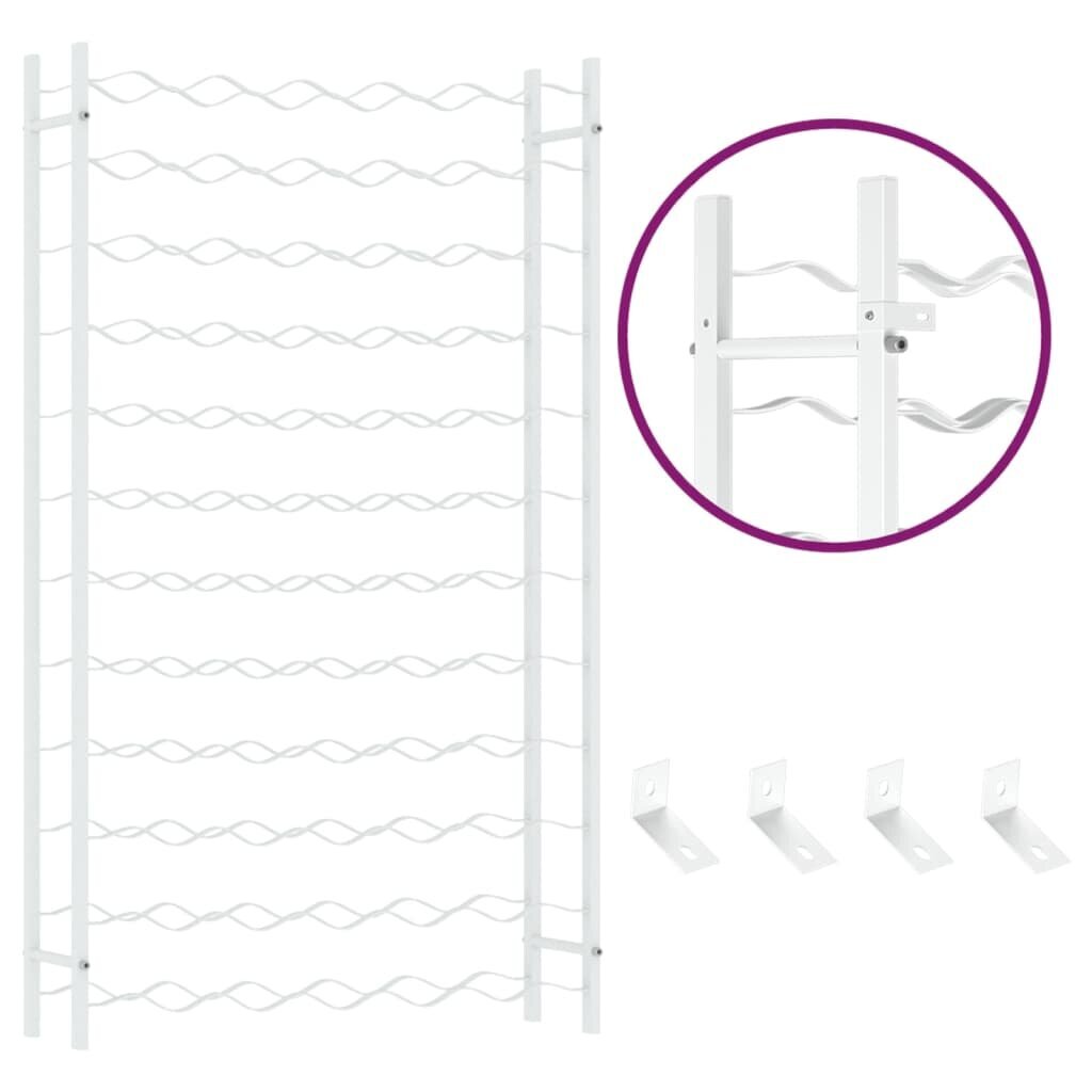 vidaXL Vyno laikiklis 72 buteliams, baltos spalvos, metalas kaina ir informacija | Lentynos | pigu.lt