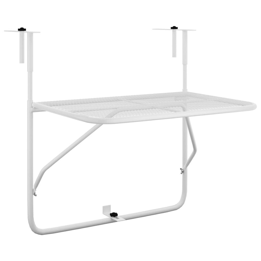Balkono staliukas, 60x40 cm, balta kaina ir informacija | Lauko stalai, staliukai | pigu.lt