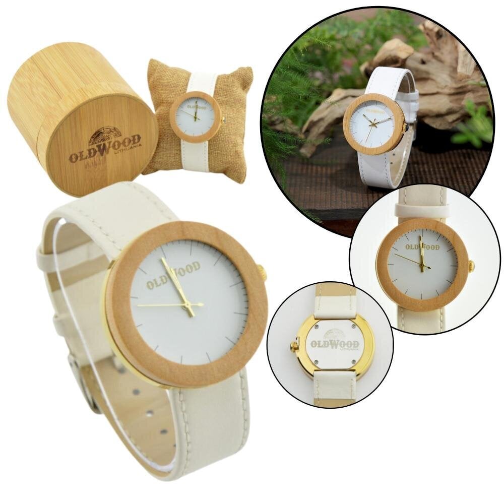 Medinis laikrodis medinėje dėžutėje, Baltos spalvos kaina | pigu.lt