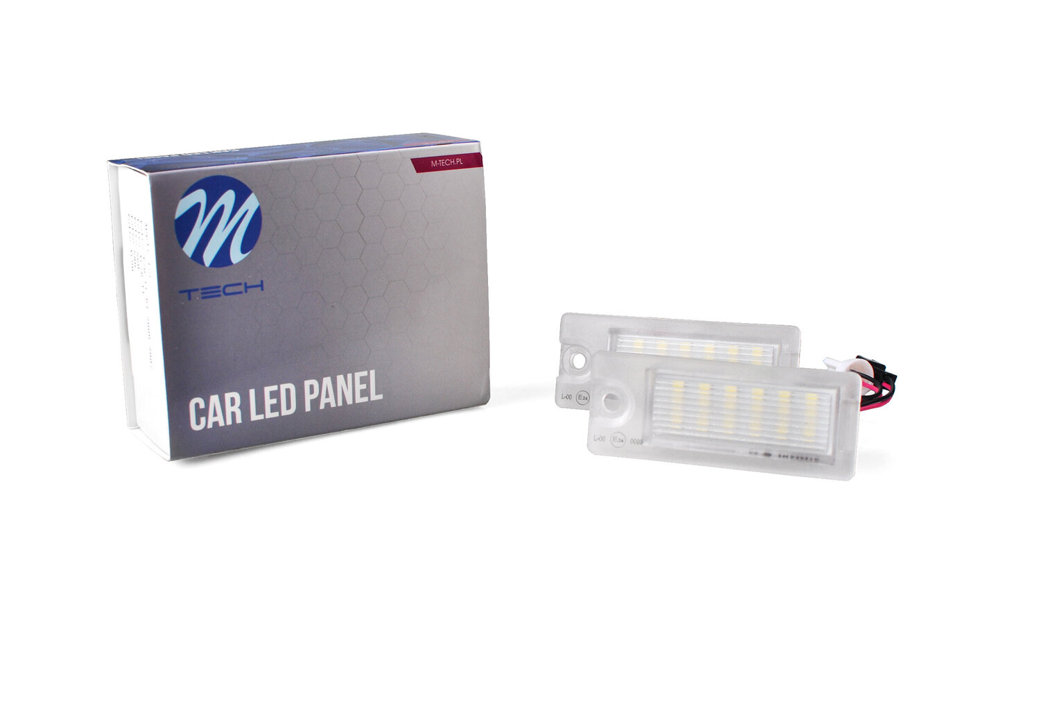 M-TECH LED license plate light LP-V6789 12xSMD2835 - NO E-MARK Valstybinio numerio apšvietimo modulis. Aukštos klasės šviesos diodų keitimas, su patvirtinimu legaliam naudojimui Europos keliuose. Rinkinį sudaro 2 vnt. Diodų skaičius ir tipas: 18Vnt SMD283 kaina ir informacija | Automobilių lemputės | pigu.lt