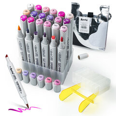 Dvipusiai markeriai-flomasteriai ARRTX Oros, 24 spalvų, violetinio atspalvio kaina ir informacija | Piešimo, tapybos, lipdymo reikmenys | pigu.lt