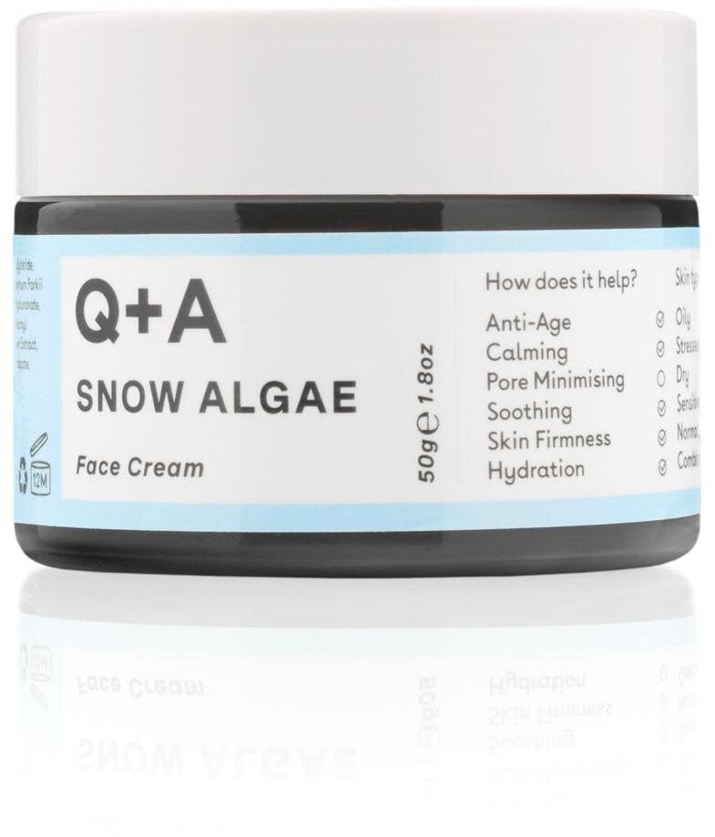 Intensyvus veido kremas Q+A Snow Algae, 50 g kaina ir informacija | Veido kremai | pigu.lt