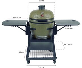 Гриль FireBird Kamado с подвижной корзиной для жарки FB235, 59 см (23,5 дюйма)  цена и информация | Грили | pigu.lt