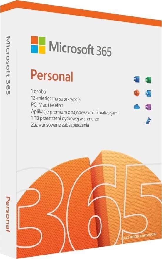 Microsoft 365 Personal PL P8 1Y 1U Win/Mac Medialess Box QQ2-01434 цена и информация | Biuro programos | pigu.lt