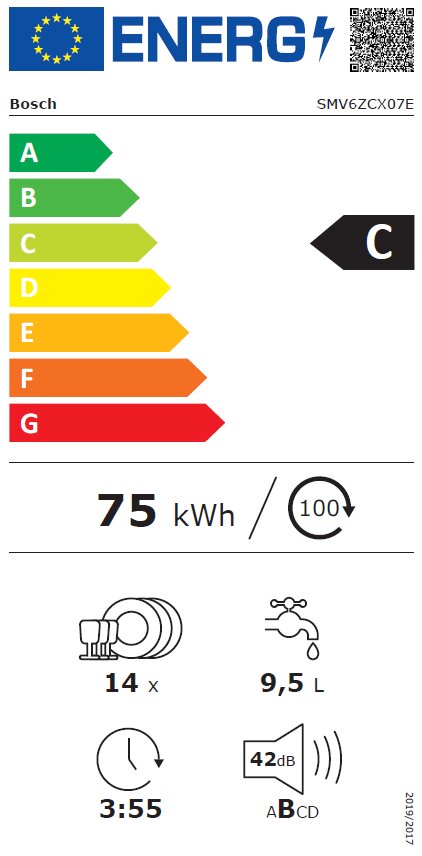 Bosch SMV6ZCX07E kaina ir informacija | Indaplovės | pigu.lt