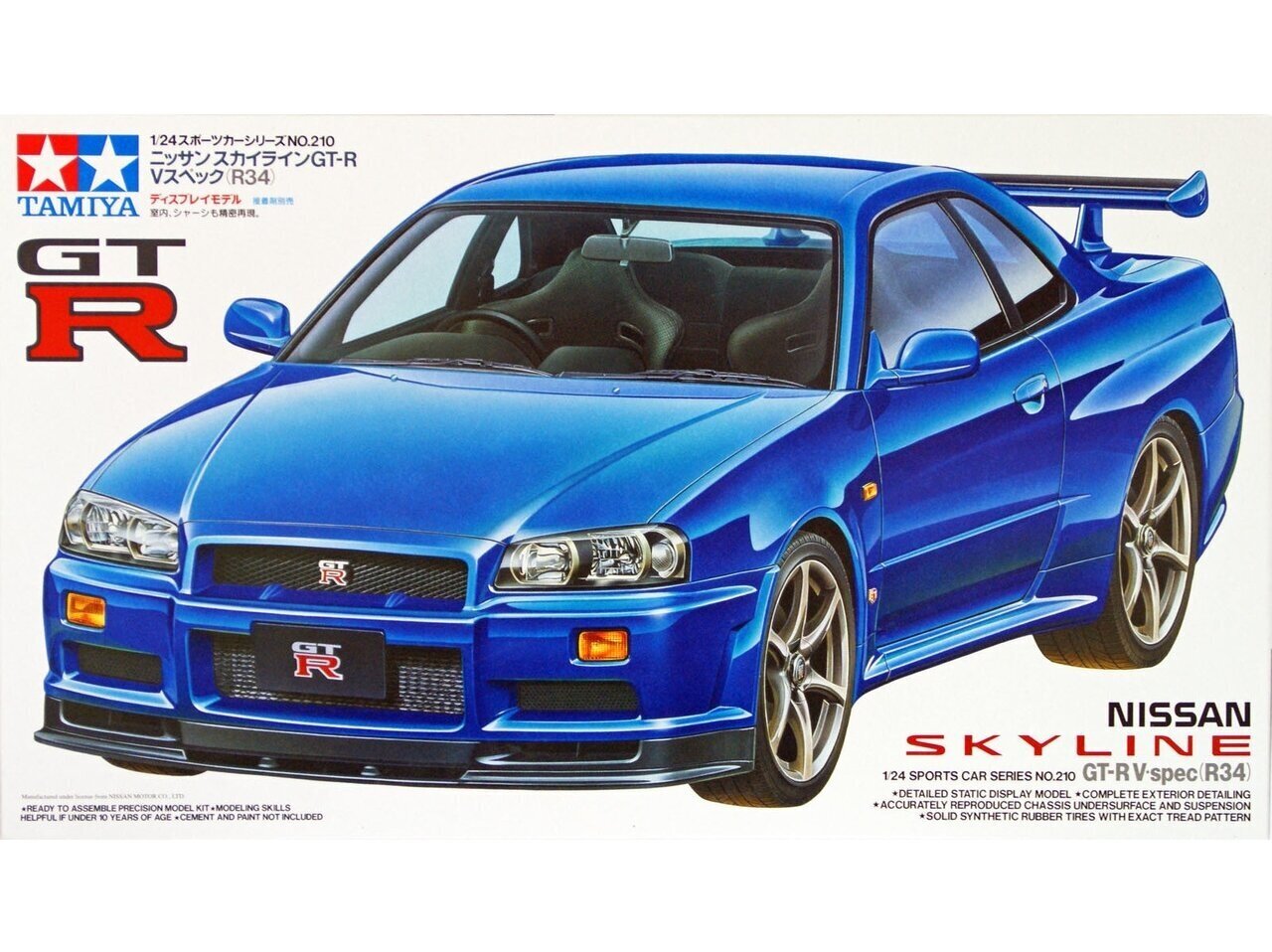 Sukonstruojamas automobilis Tamiya - Nissan Skyline GT-R V Spec (R34) kaina ir informacija | Konstruktoriai ir kaladėlės | pigu.lt