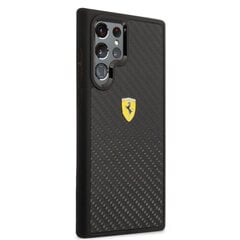 Ferrari Real Carbon Hard Case skirtas Samsung Galaxy S22 Ultra, juodas kaina ir informacija | Telefono dėklai | pigu.lt